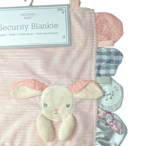Bunny Security Blanket Baby Lovey Teether Rattle Crinkle Easter Nursery Photos